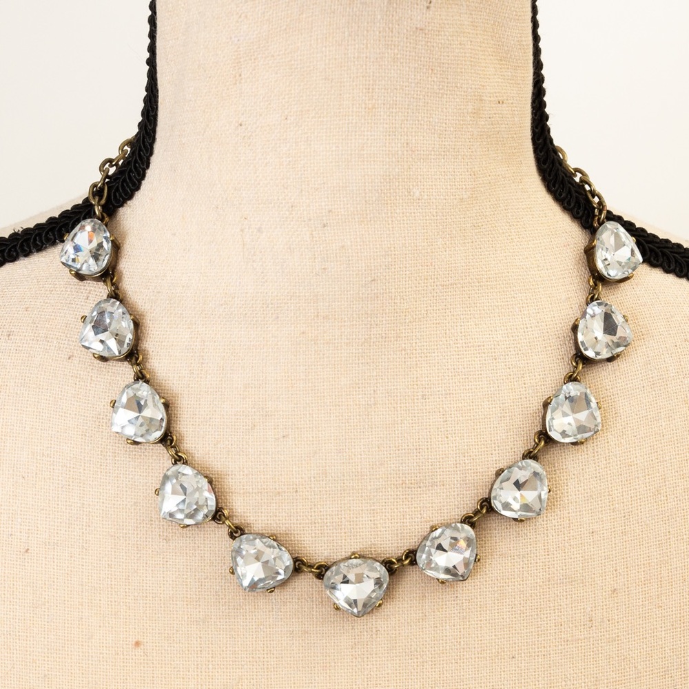 LOGO Links choker necklace clear stones Lori Goldstein statement choker luxury